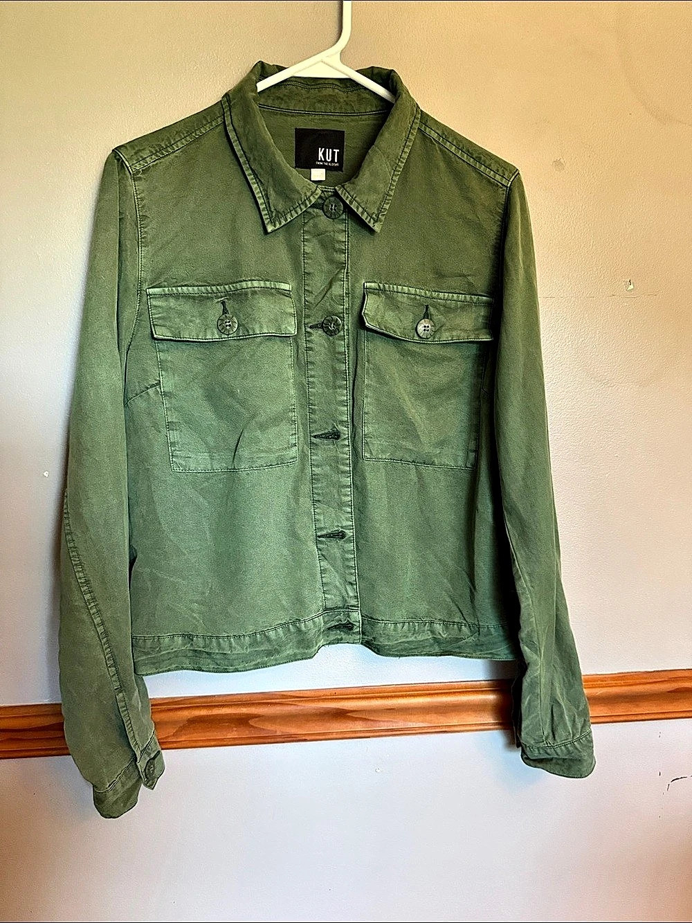 KUT from the Kloth Utility Jacket Green Size Medium